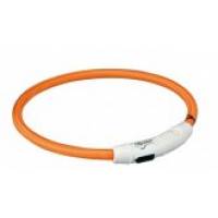 Svítící kroužek USB na krk M-L 45 cm/7 mm oranžový